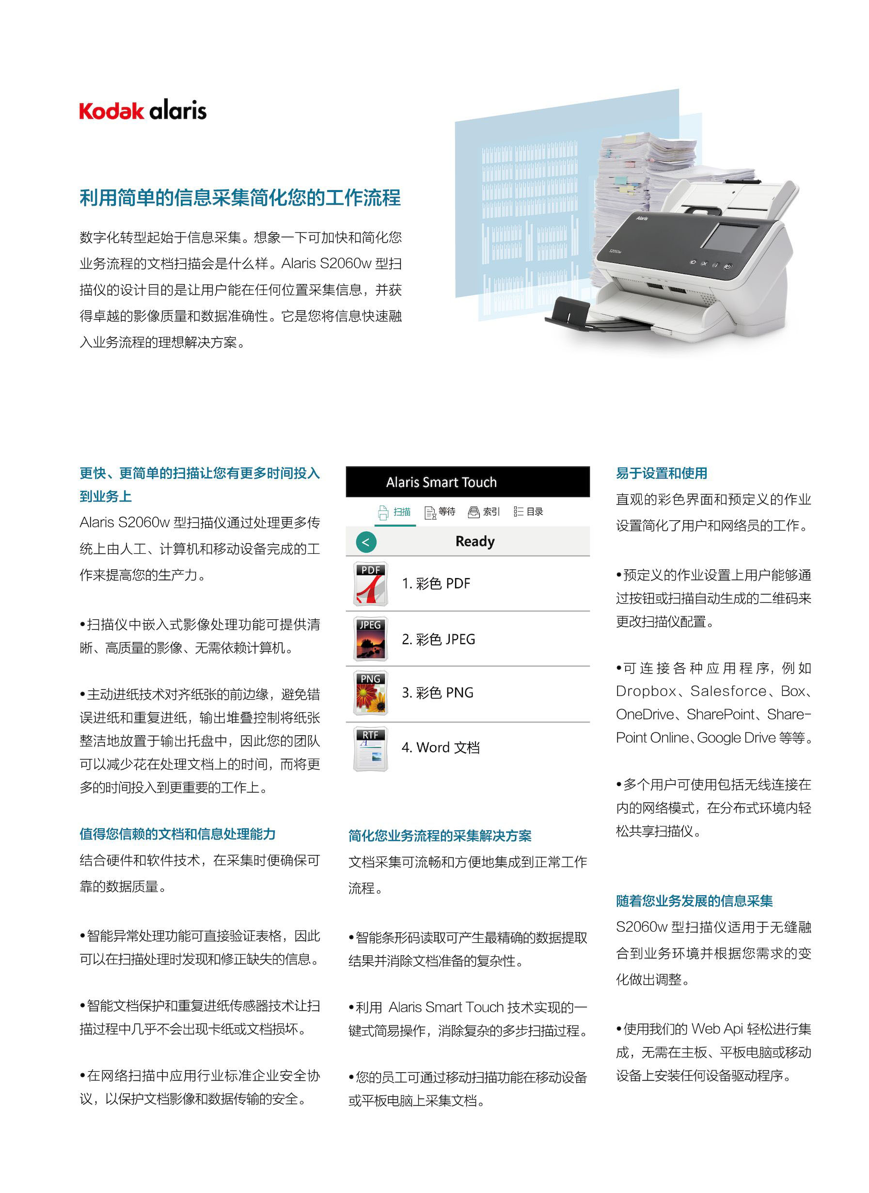 Kodak S2060w A4高速商用馈纸扫描仪插图1